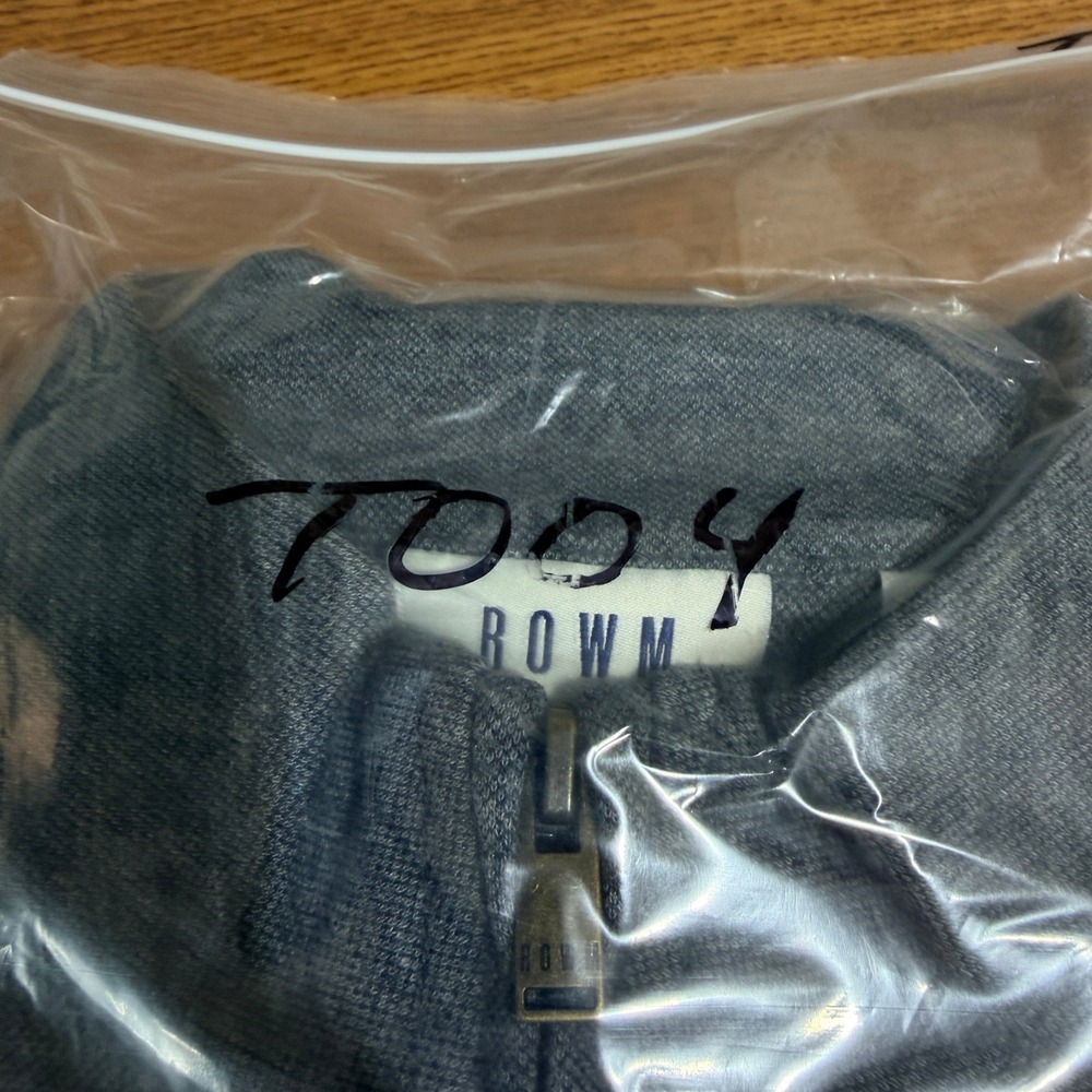 ROWM Mens XXL Charcoal Gray Heather Quarter Zip Pullover Mock Neck Sweater Warm - Picture 9 of 9